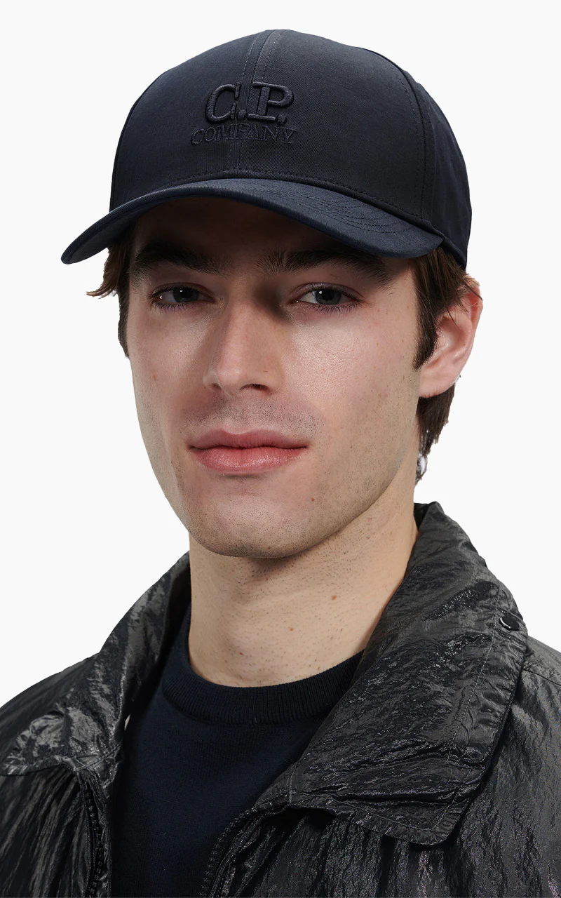 C.P. Company Gabardine Logo Cap Total Eclipse - Image 2