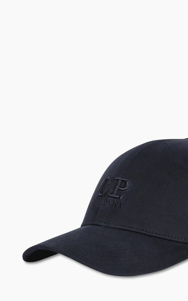 C.P. Company Gabardine Logo Cap Total Eclipse - Image 4