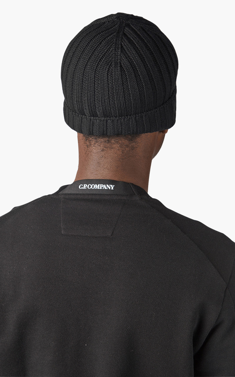 C.P. Company Knit Cap Extra Fine Merino Wool Total Eclipse - Image 3