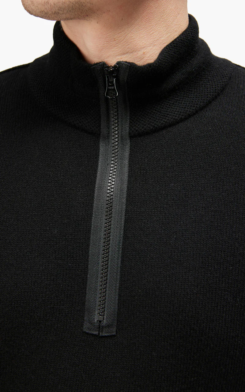 C.P. Company Knitwear Polo Collar Lambswool Black - Image 6