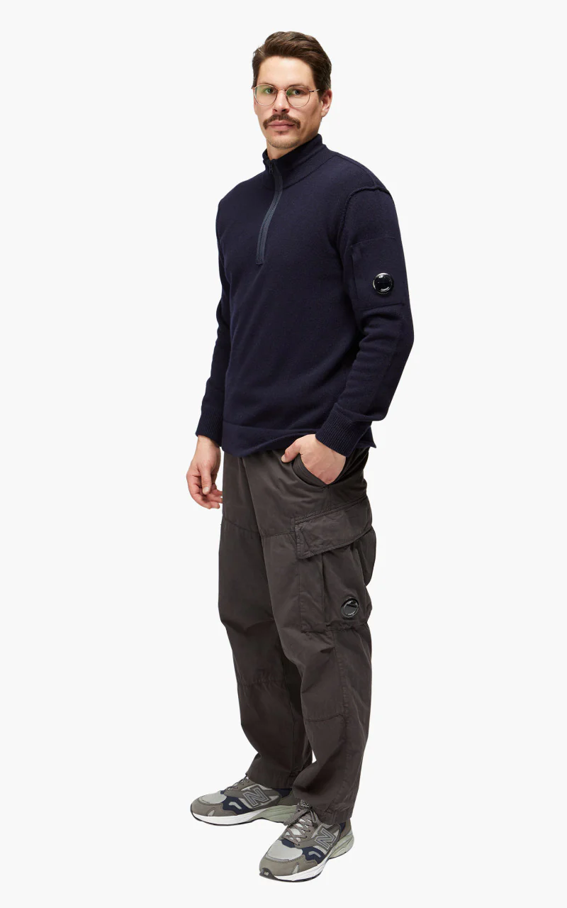 C.P. Company Knitwear Polo Collar Lambswool Total Eclipse - Image 2