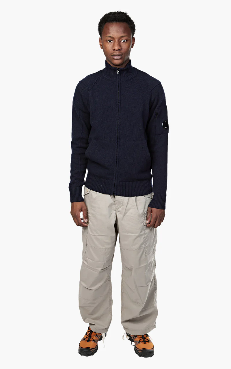C.P. Company Lambswool Zip Jumper Total Eclipse - Image 2