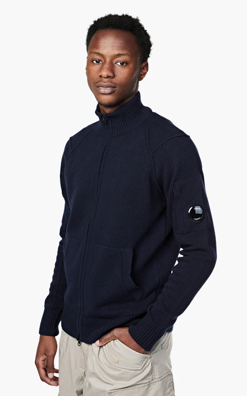 C.P. Company Lambswool Zip Jumper Total Eclipse - Image 3