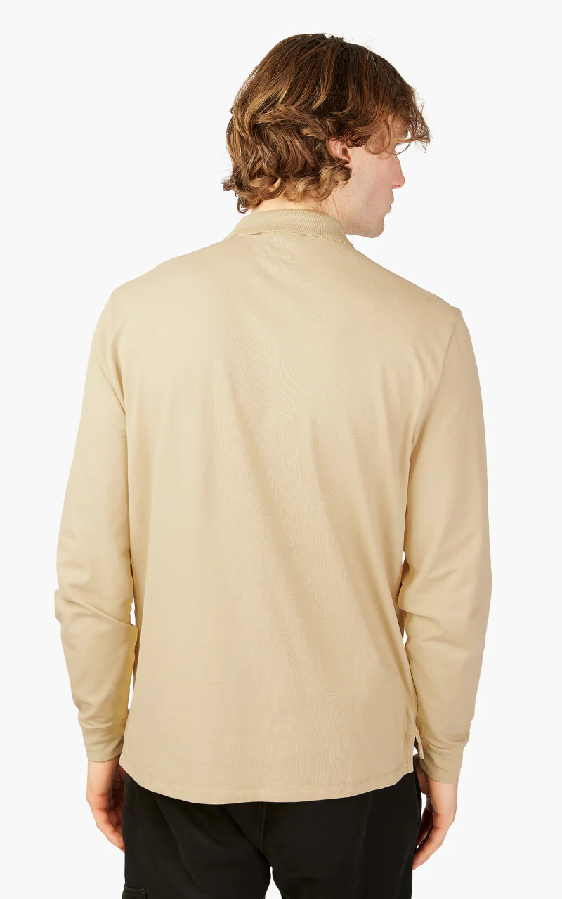 C.P. Company Stretch Piquet Long Sleeved Polo Shirt Mojade - Image 6