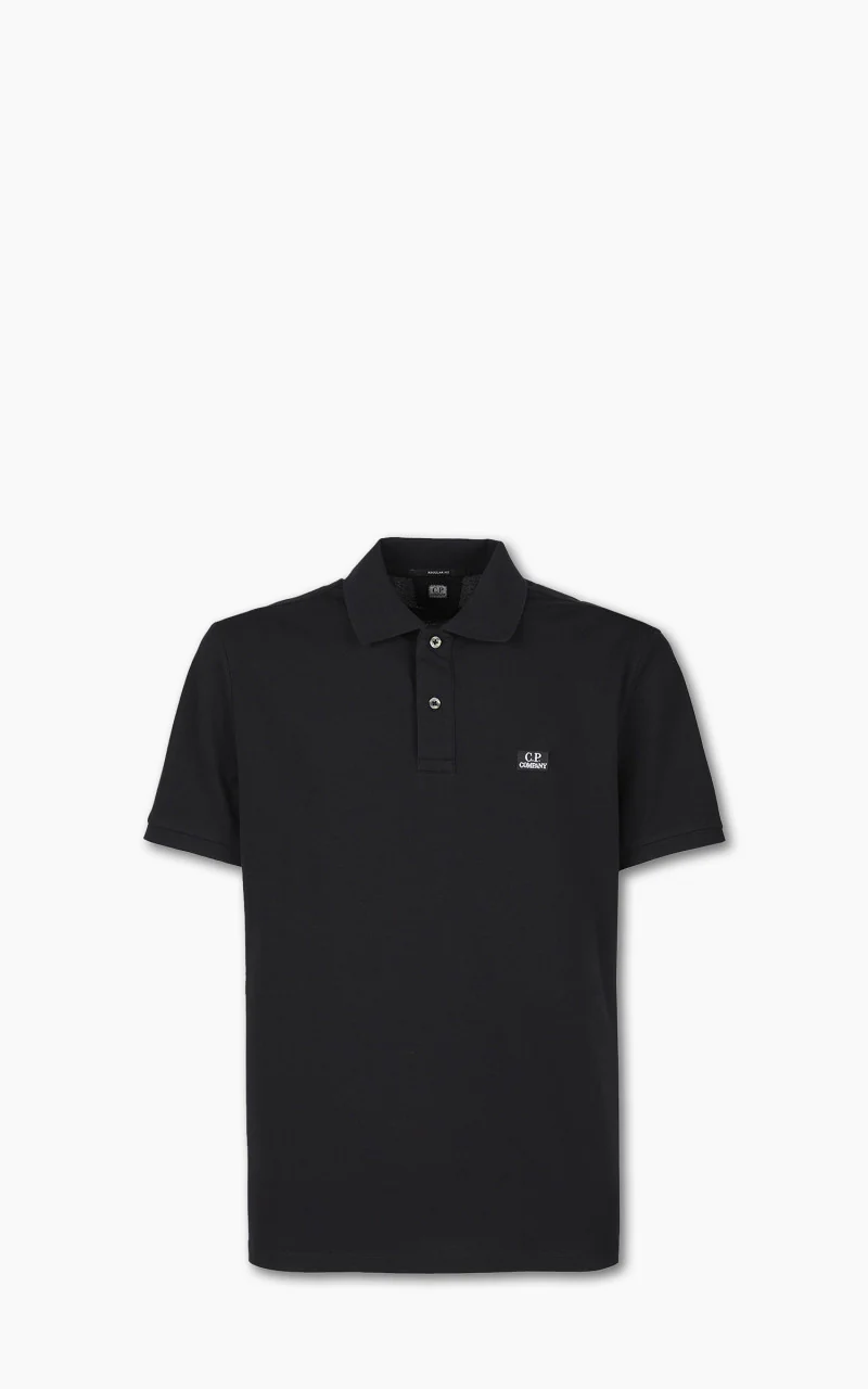 C.P. Company Stretch Piquet Polo Shirt Black