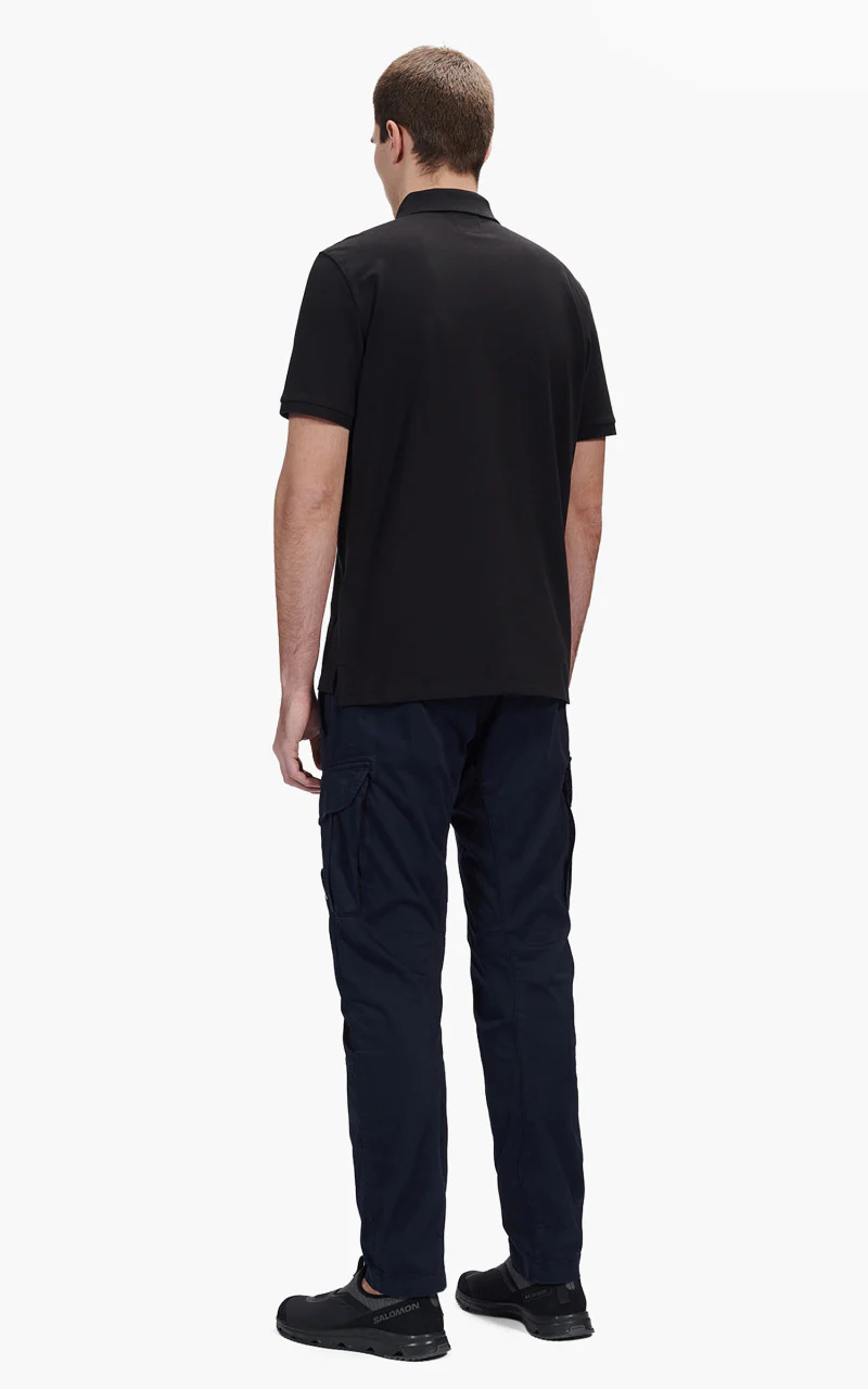 C.P. Company Stretch Piquet Polo Shirt Black - Image 5
