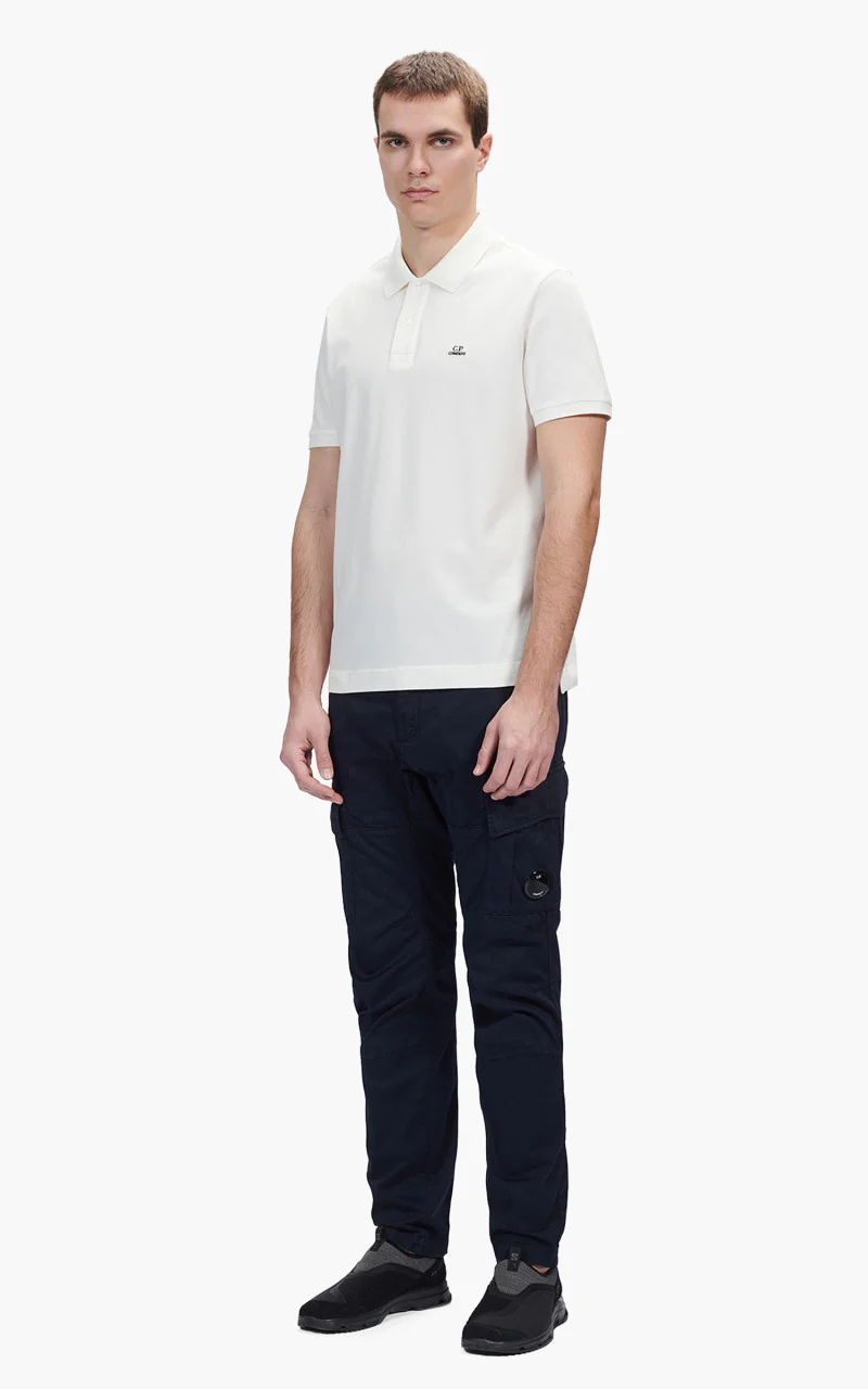 C.P. Company Stretch Piquet Polo Shirt Gauze White - Image 2