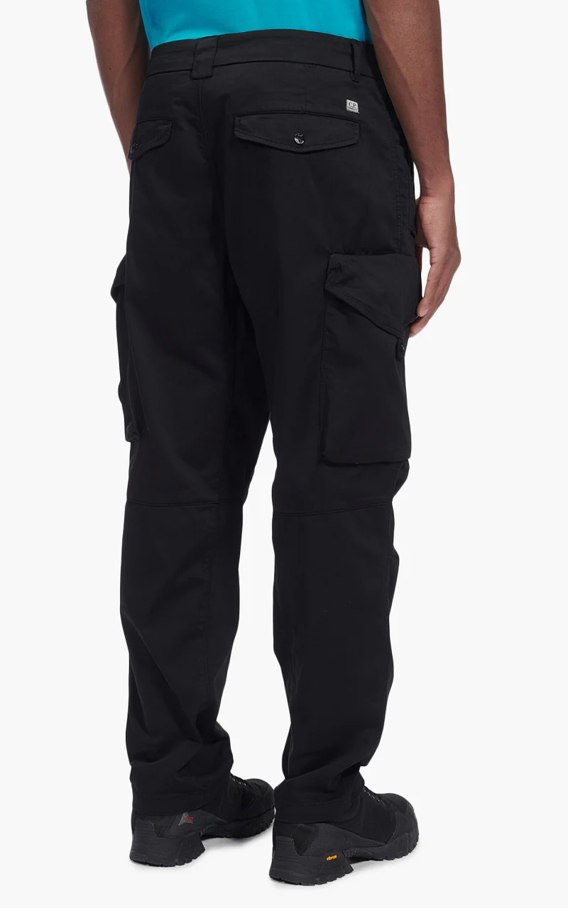C.P. Company Stretch Sateen Loose Fit Cargo Pants Black - Image 5