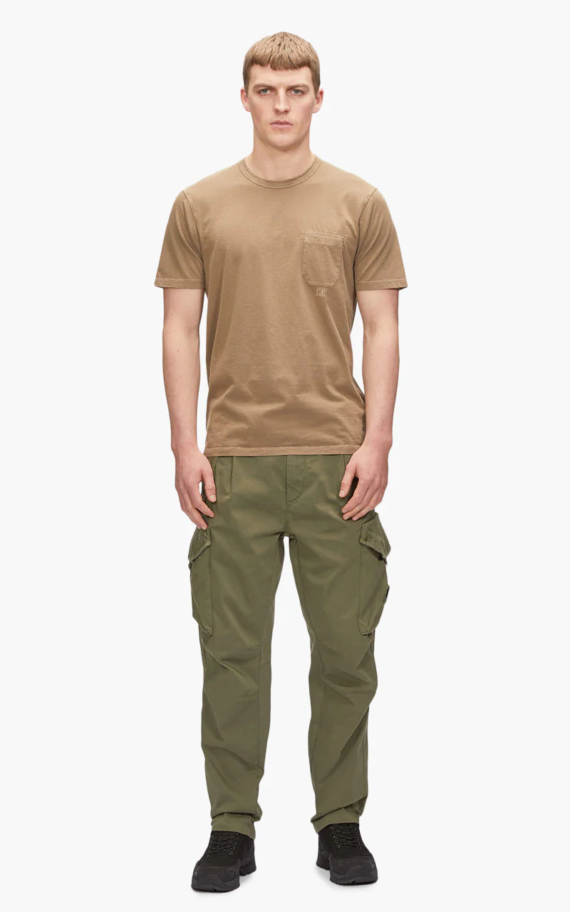 C.P. Company Stretch Sateen Loose Fit Cargo Pants Bronze Green - Image 2