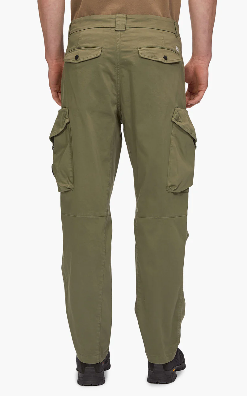 C.P. Company Stretch Sateen Loose Fit Cargo Pants Bronze Green - Image 5