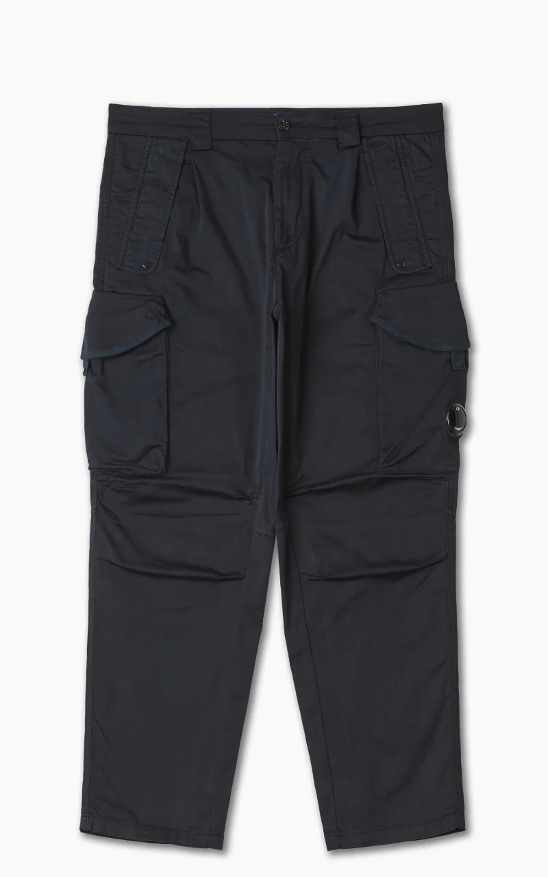 C.P. Company Stretch Sateen Loose Fit Cargo Pants Total Eclipse
