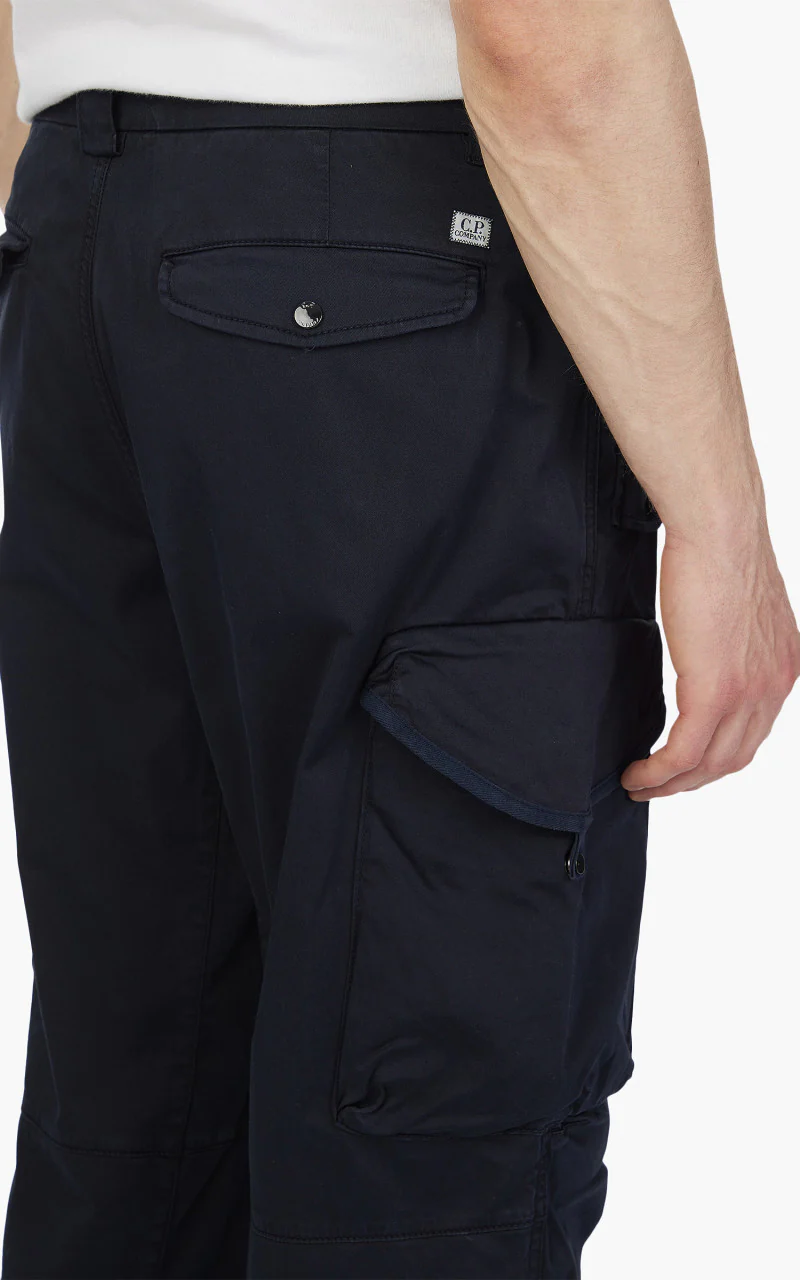 C.P. Company Stretch Sateen Loose Fit Cargo Pants Total Eclipse - Image 6