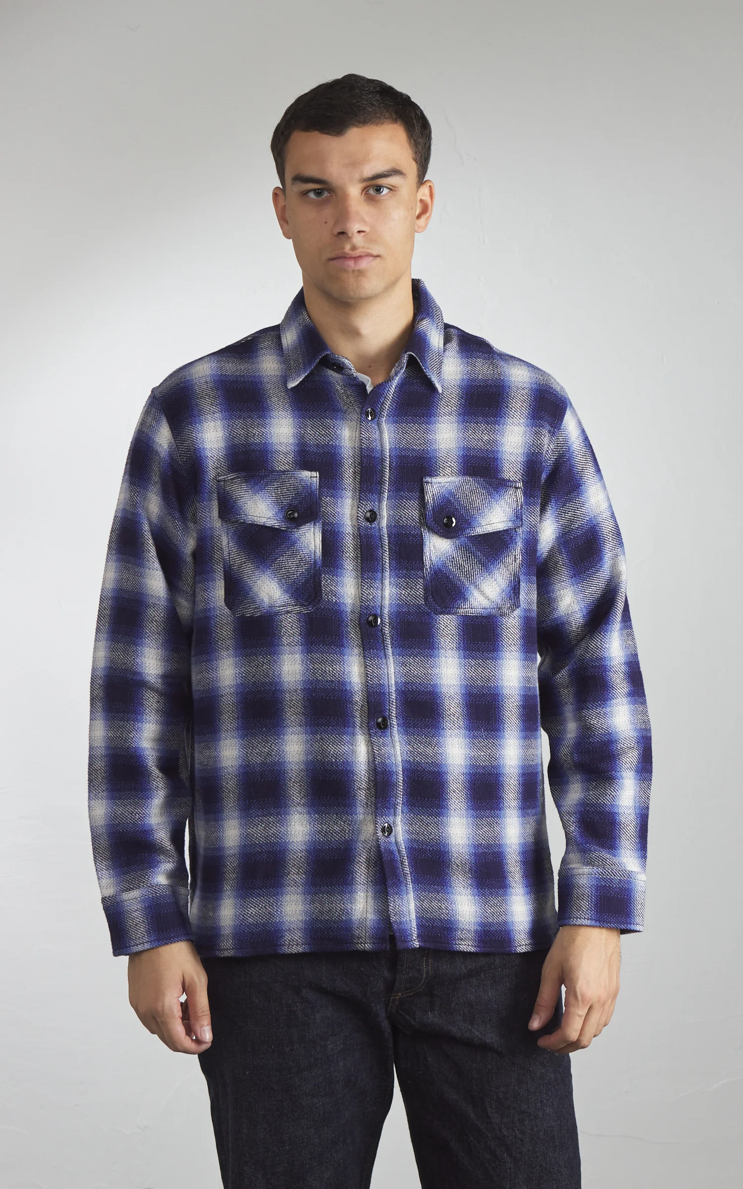 3sixteen Crosscut Flannel Plaid Royal Blue - Image 2