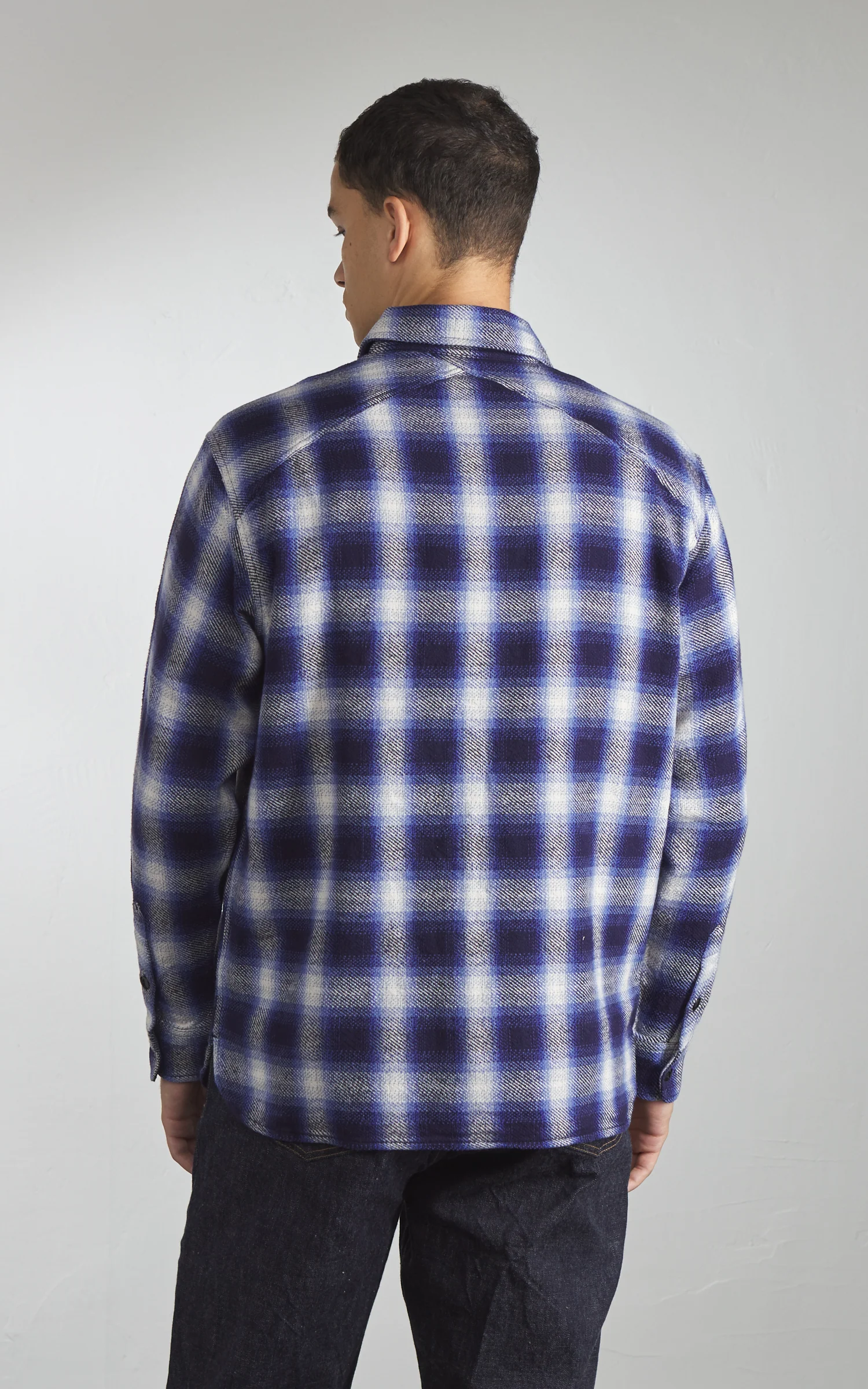 3sixteen Crosscut Flannel Plaid Royal Blue - Image 7