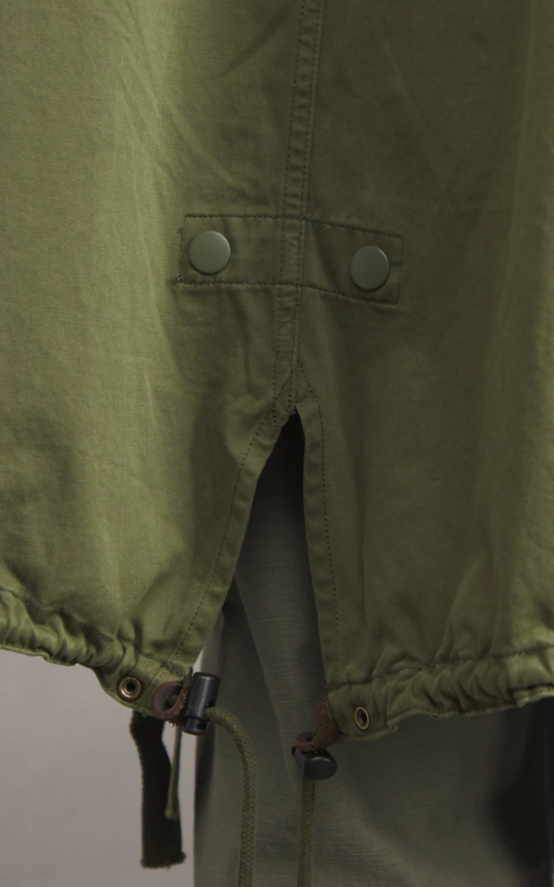 Denham Archive Fishtail Parka Japan Cotton Nylon Army Green - Image 10