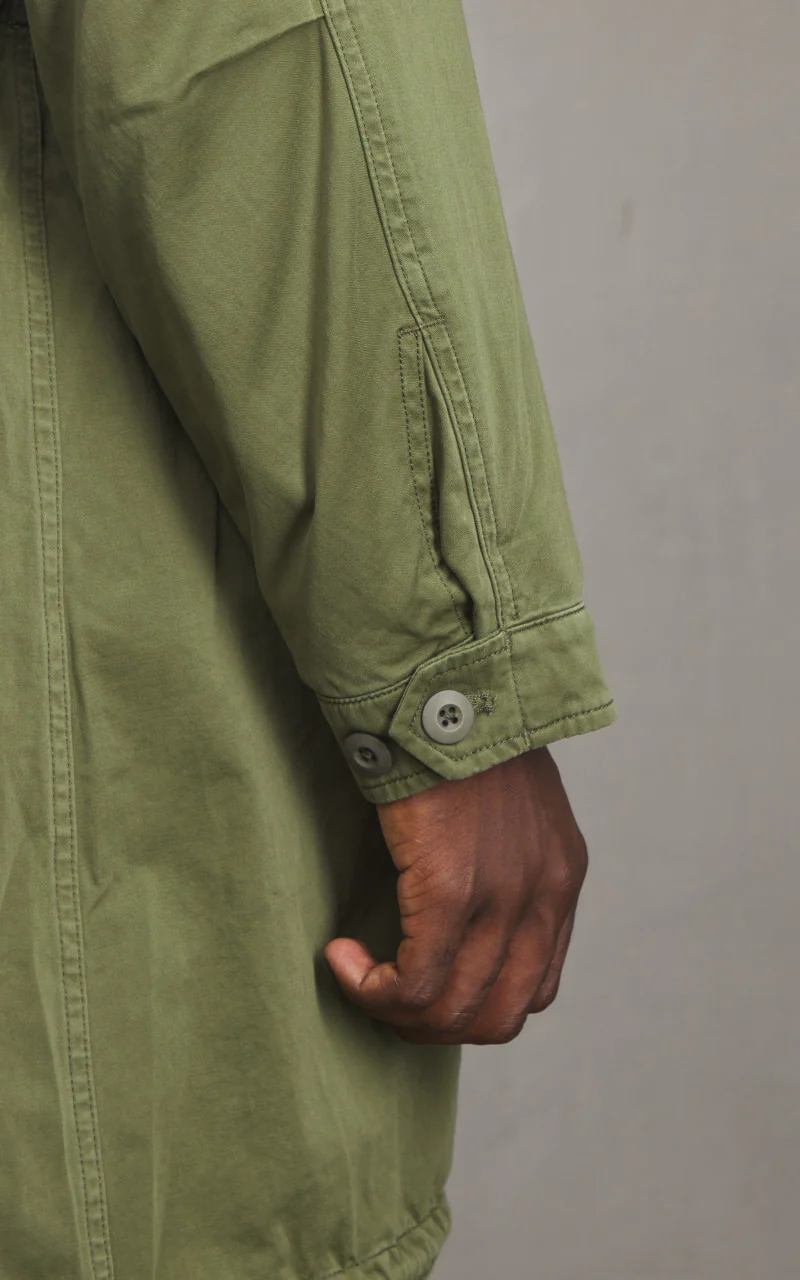 Denham Archive Fishtail Parka Japan Cotton Nylon Army Green - Image 9