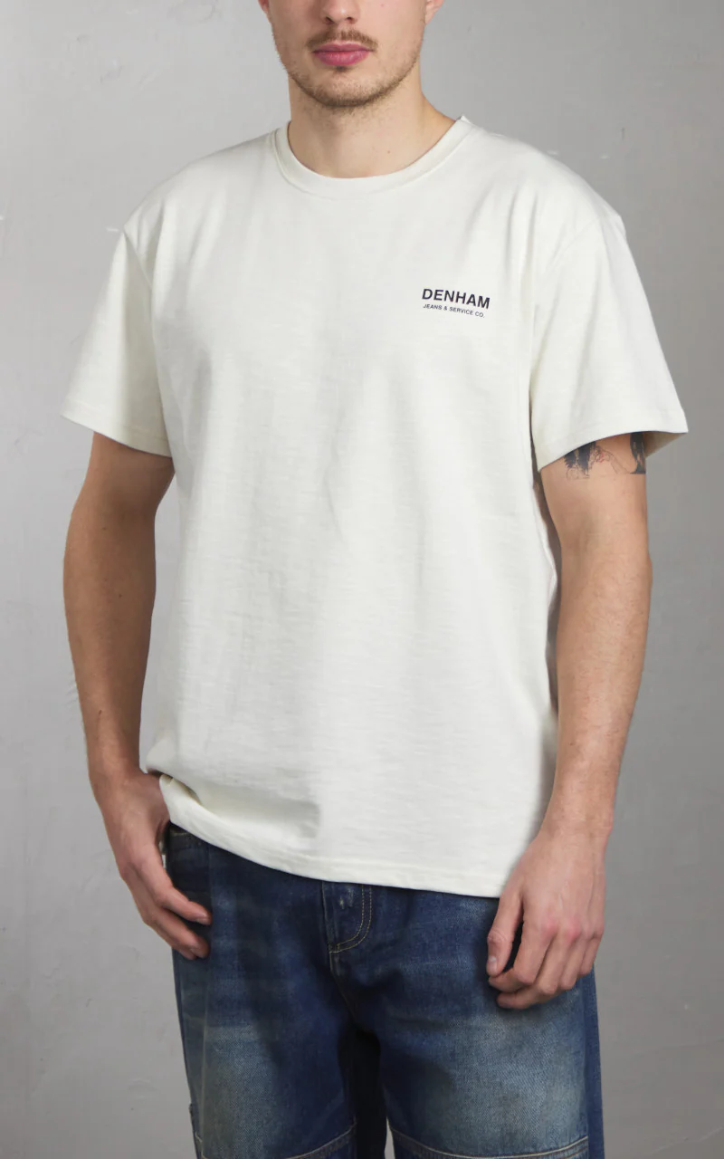 Denham Love Fades Tee Jersey Slub Natural - Image 3