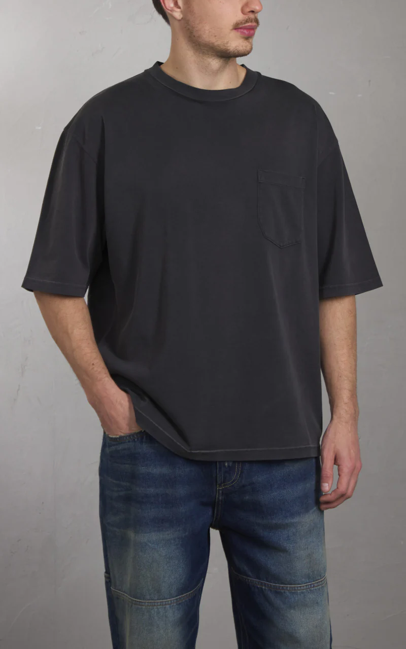 Denham Noah Pocket Tee Washed Heavy Jersey Black - Image 2