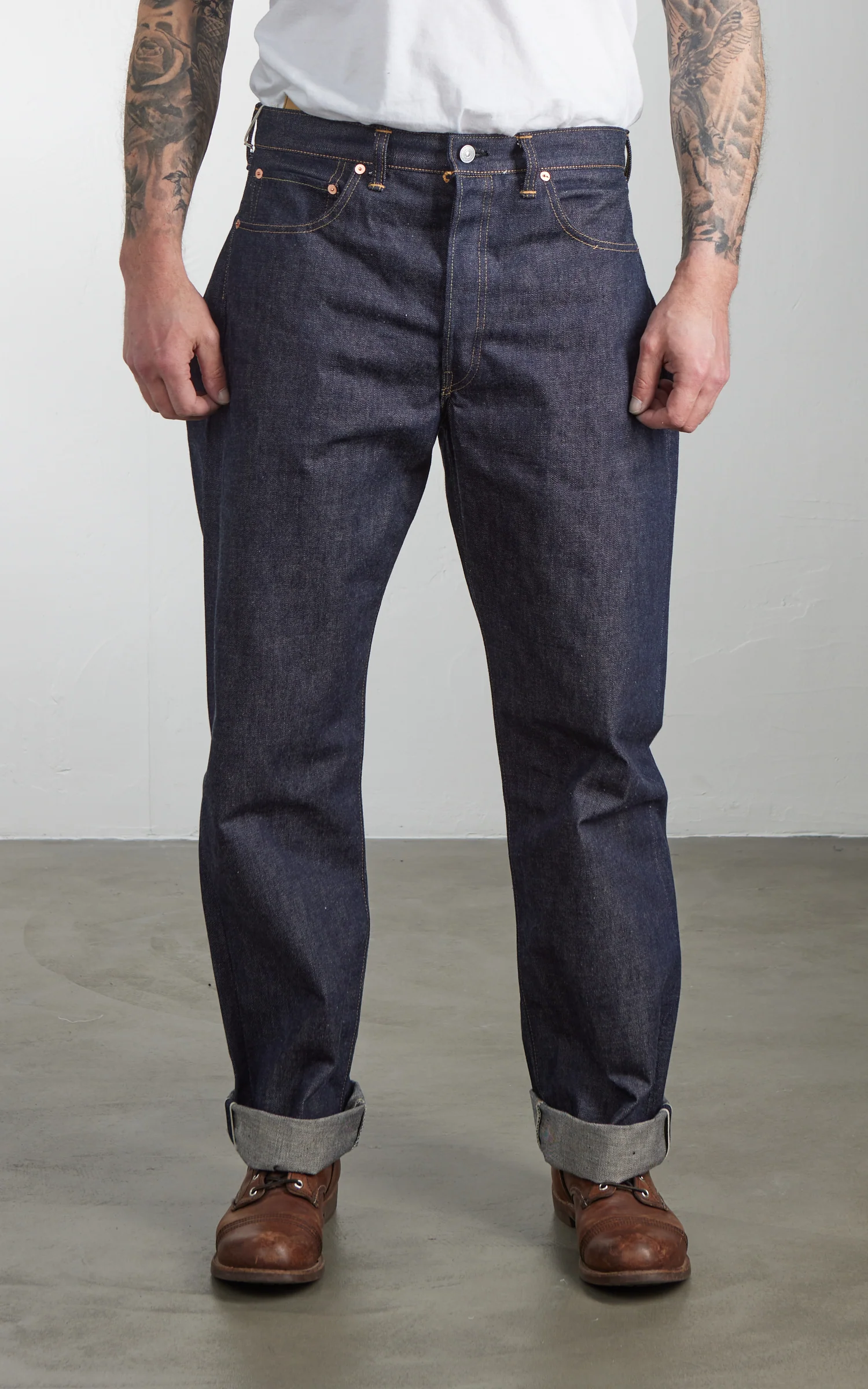 Denime Lot 220XX-54 1954 Model Jeans Selvedge Unwashed Indigo 14.5oz - Image 4