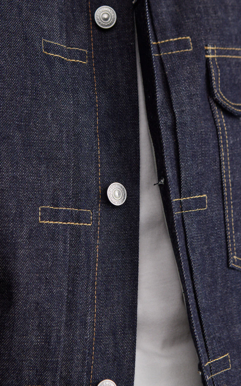 Denime Lot 231XX-47 1947 Model Type 1 Denim Jacket Selvedge Unwashed Indigo - Image 6