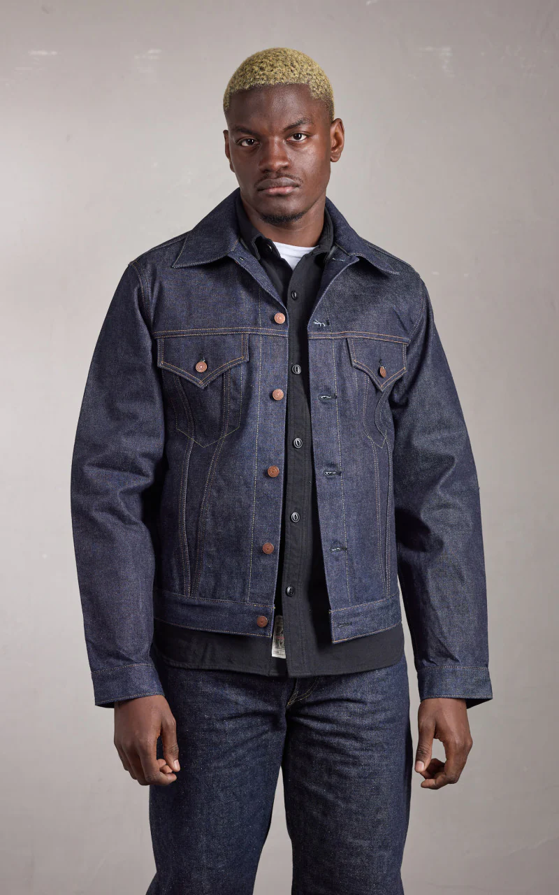 Denime Lot 233 Type III Denim Jacket Selvedge Unwashed Indigo - Image 2