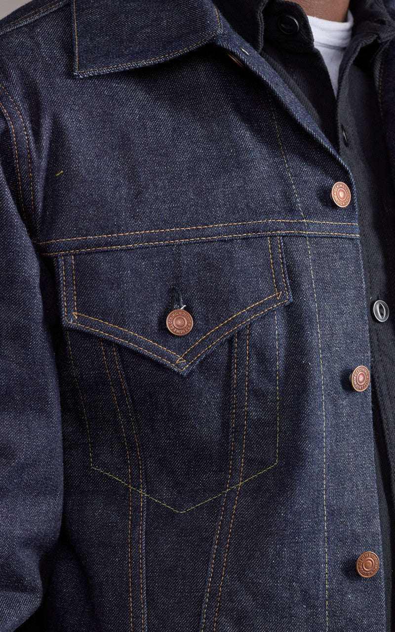 Denime Lot 233 Type III Denim Jacket Selvedge Unwashed Indigo - Image 3