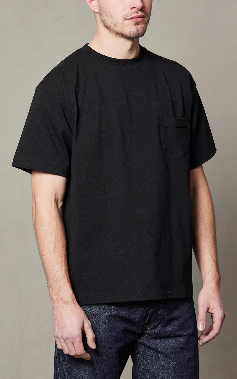 Lot 263 Crew Neck Pocket T-Shirt Black - Image 4