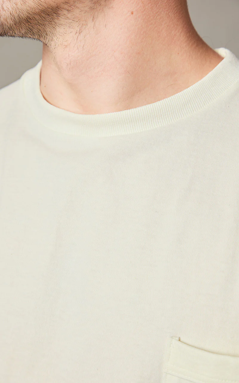Lot 263 Crew Neck Pocket T-Shirt Off White - Image 5