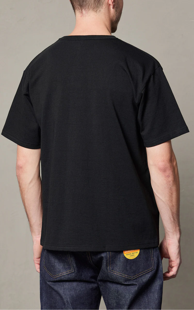 Lot 267 Front V Gusset Crew Neck T-Shirt Black - Image 6