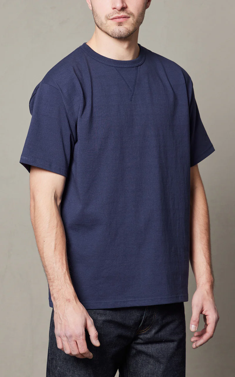 Lot 267 Front V Gusset Crew Neck T-Shirt Navy - Image 4