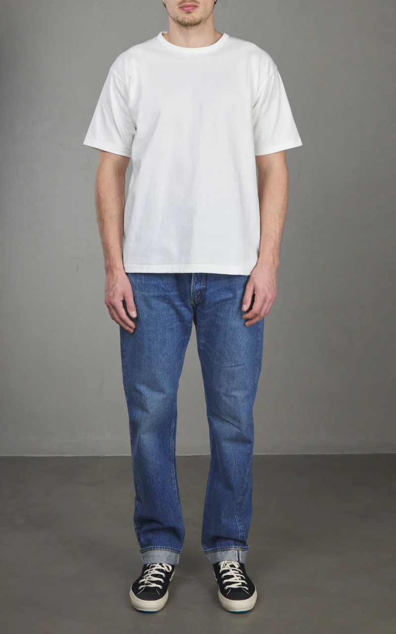 Denime Lot 271 Crew Neck Plain T-Shirt Off White - Image 3