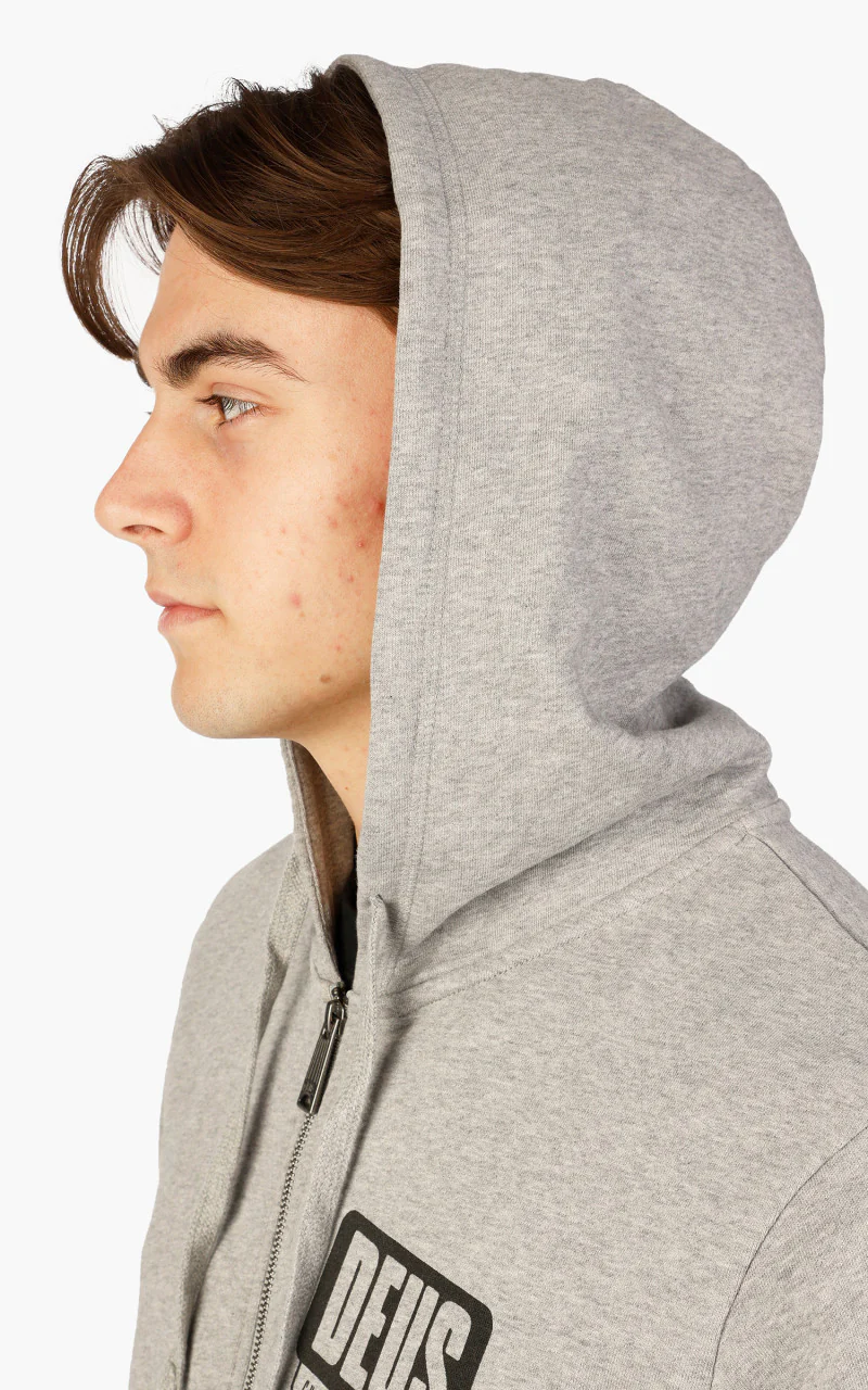 Deus Ex Machina Grip Tape Hoodie Grey Marle - Image 3
