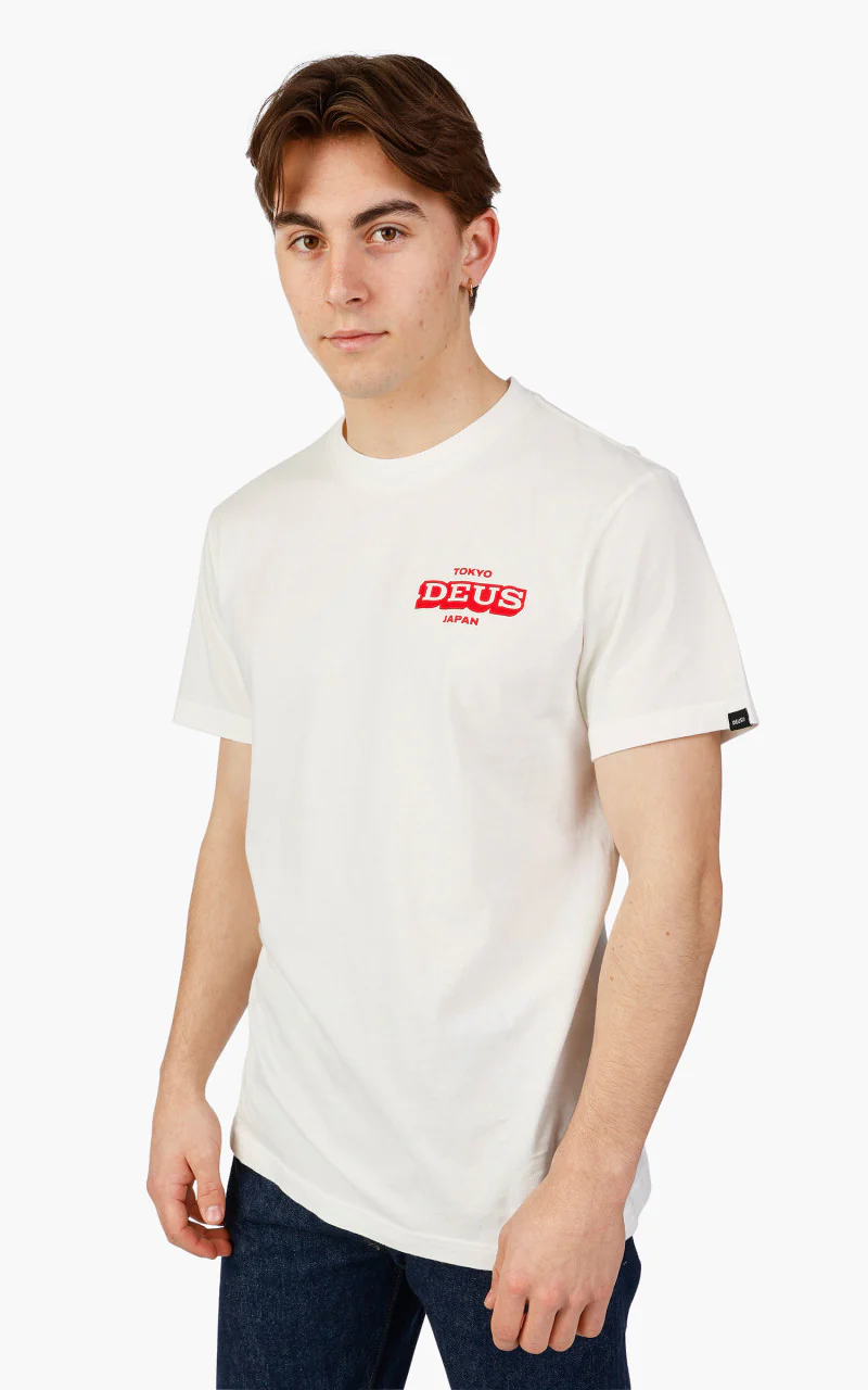 Deus Ex Machina Redline Tee Vintage White - Image 4