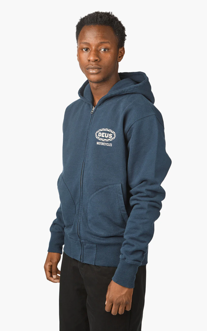 Deus Ex Machina Sirens Zip Thru Hood Navy - Image 4