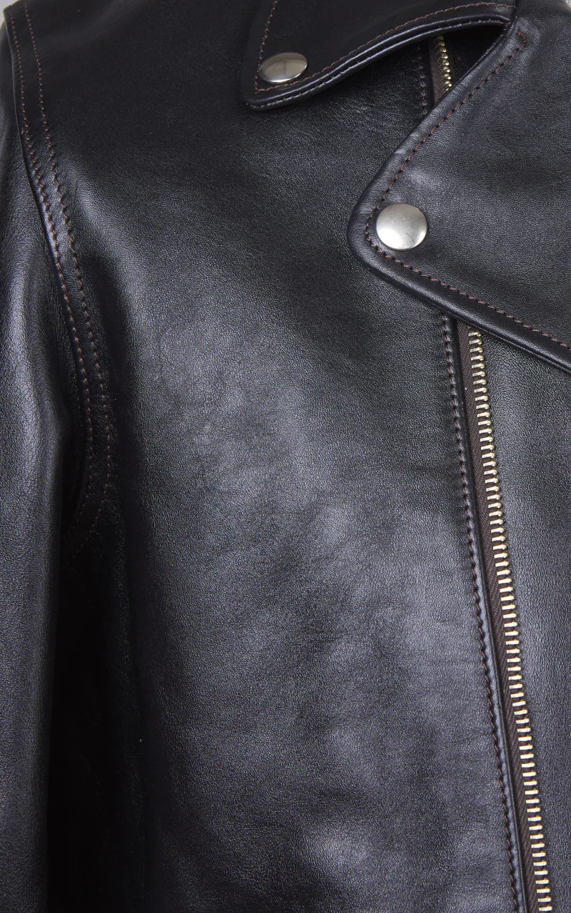 Double Helix Deviant Horsehide Leather Rider Jacket Black - Image 12