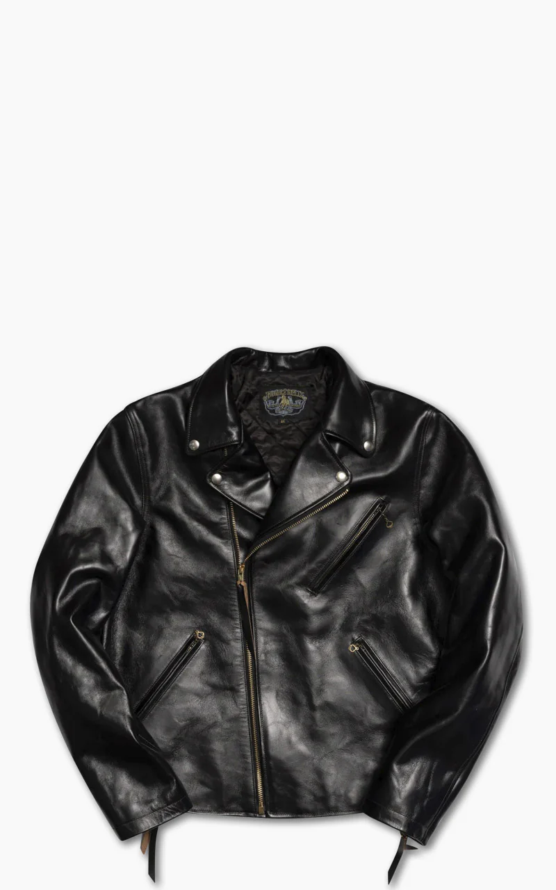 Double Helix Deviant Horsehide Leather Rider Jacket Black - Image 13