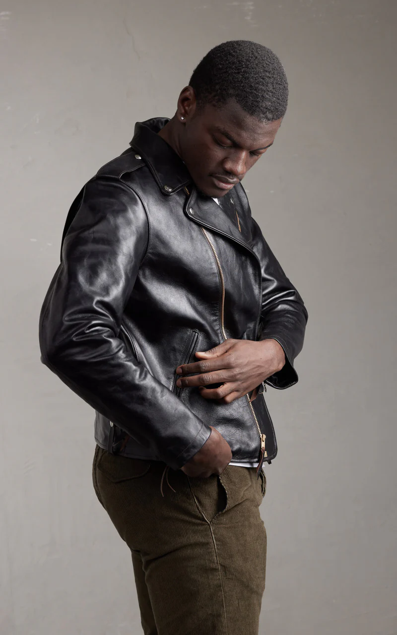 Double Helix Innovator Horsehide Leather Rider Jacket Black - Image 9