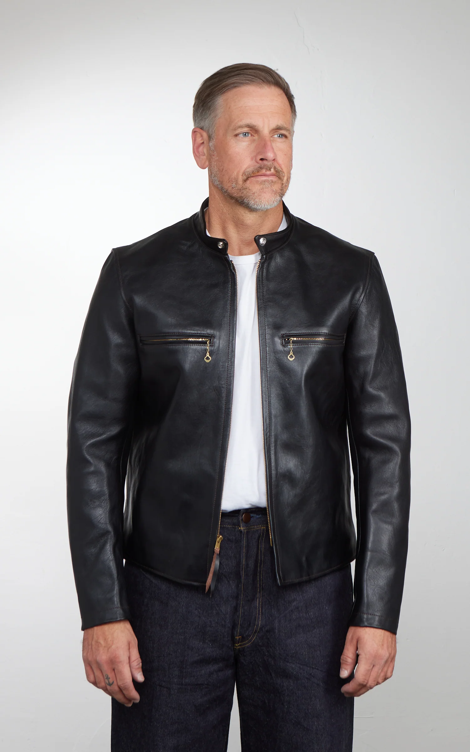 Double Helix Single Legend Horsehide Leather Rider Jacket Black - Image 4