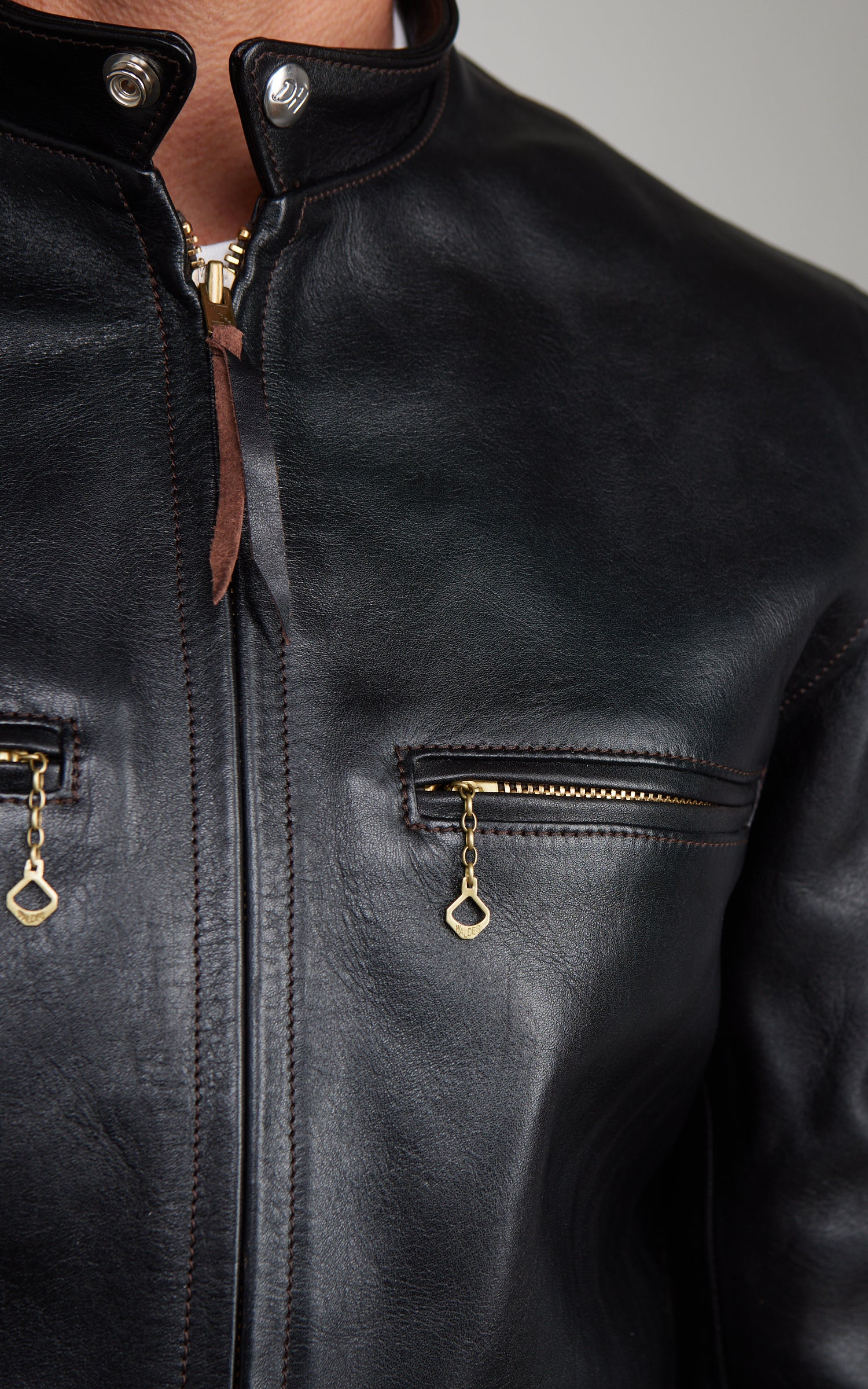 Double Helix Single Legend Horsehide Leather Rider Jacket Black - Image 5