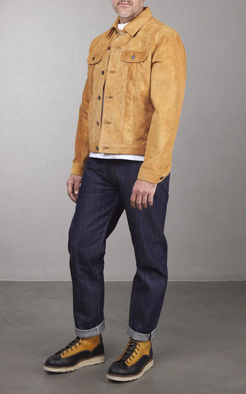 Double Helix The Boxer Horsehide Suede Jacket Beige - Image 3