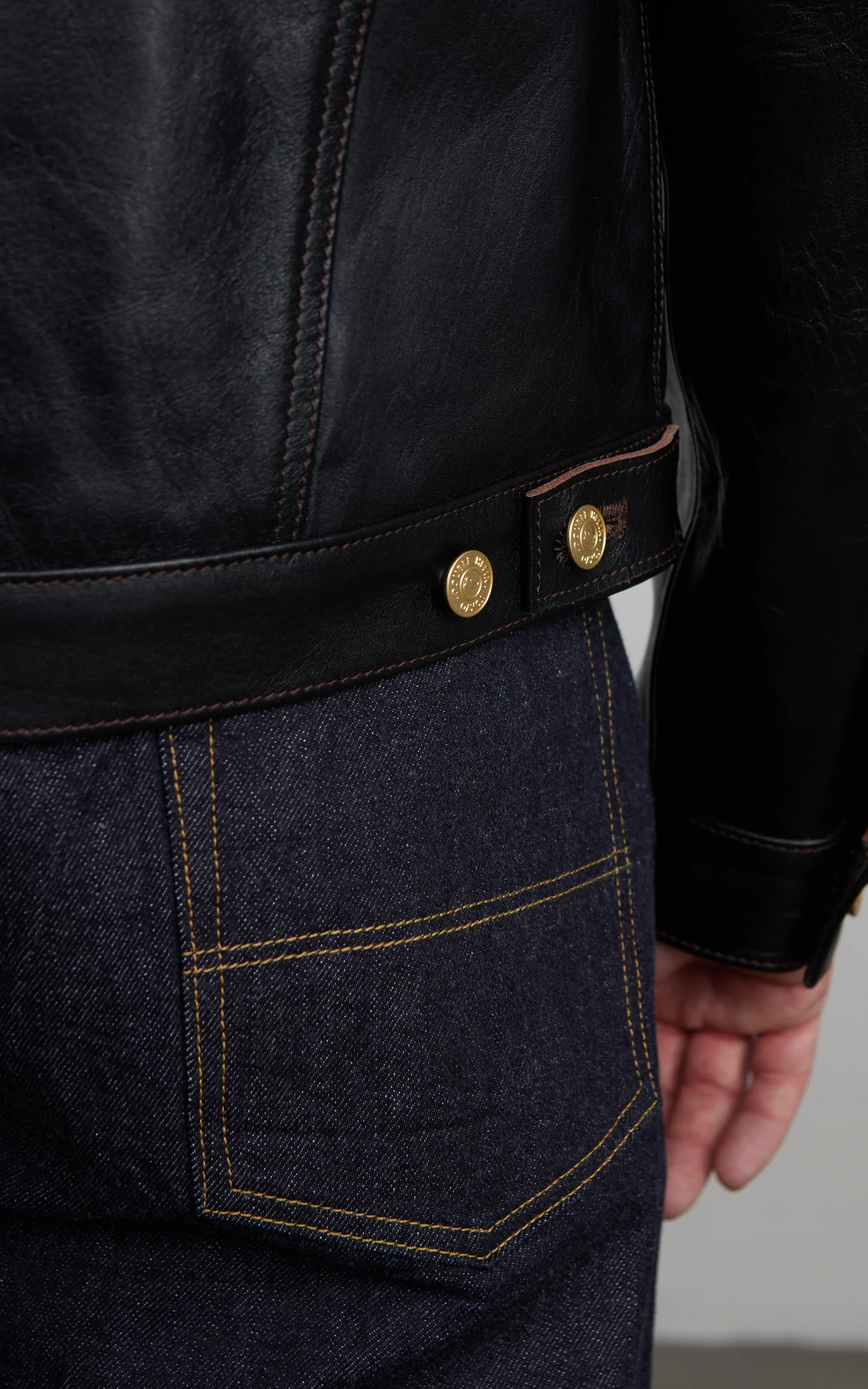 Double Helix Western Pioneer Horsehide Leather Jacket Black - Image 6