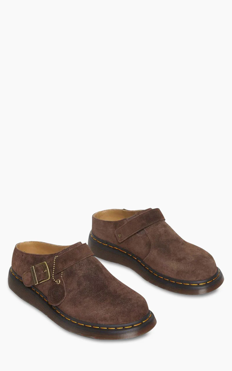 Dr. Martens Isham Buckle Mule Desert Oasis Suede Dark Brown - Image 3