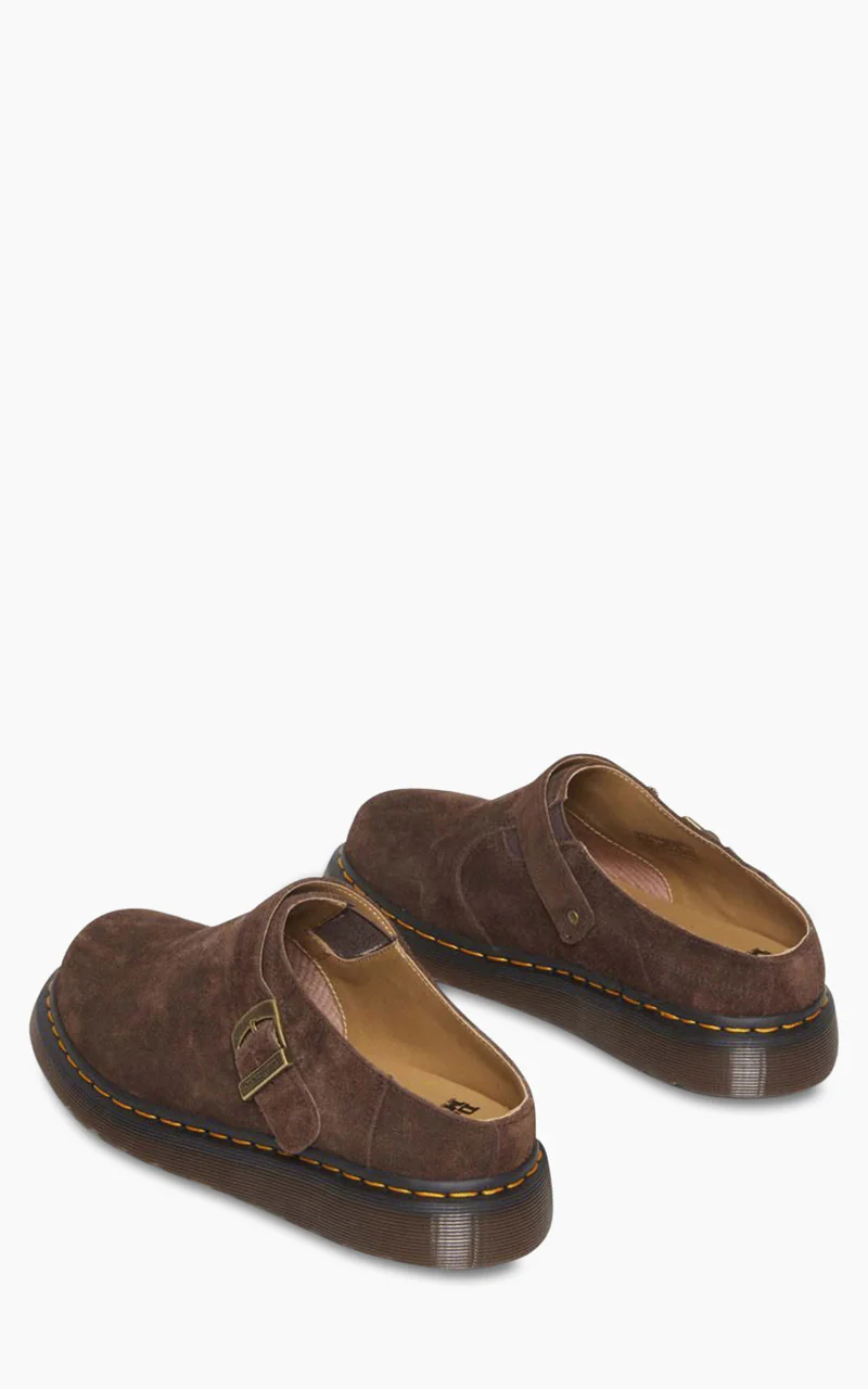 Dr. Martens Isham Buckle Mule Desert Oasis Suede Dark Brown - Image 4