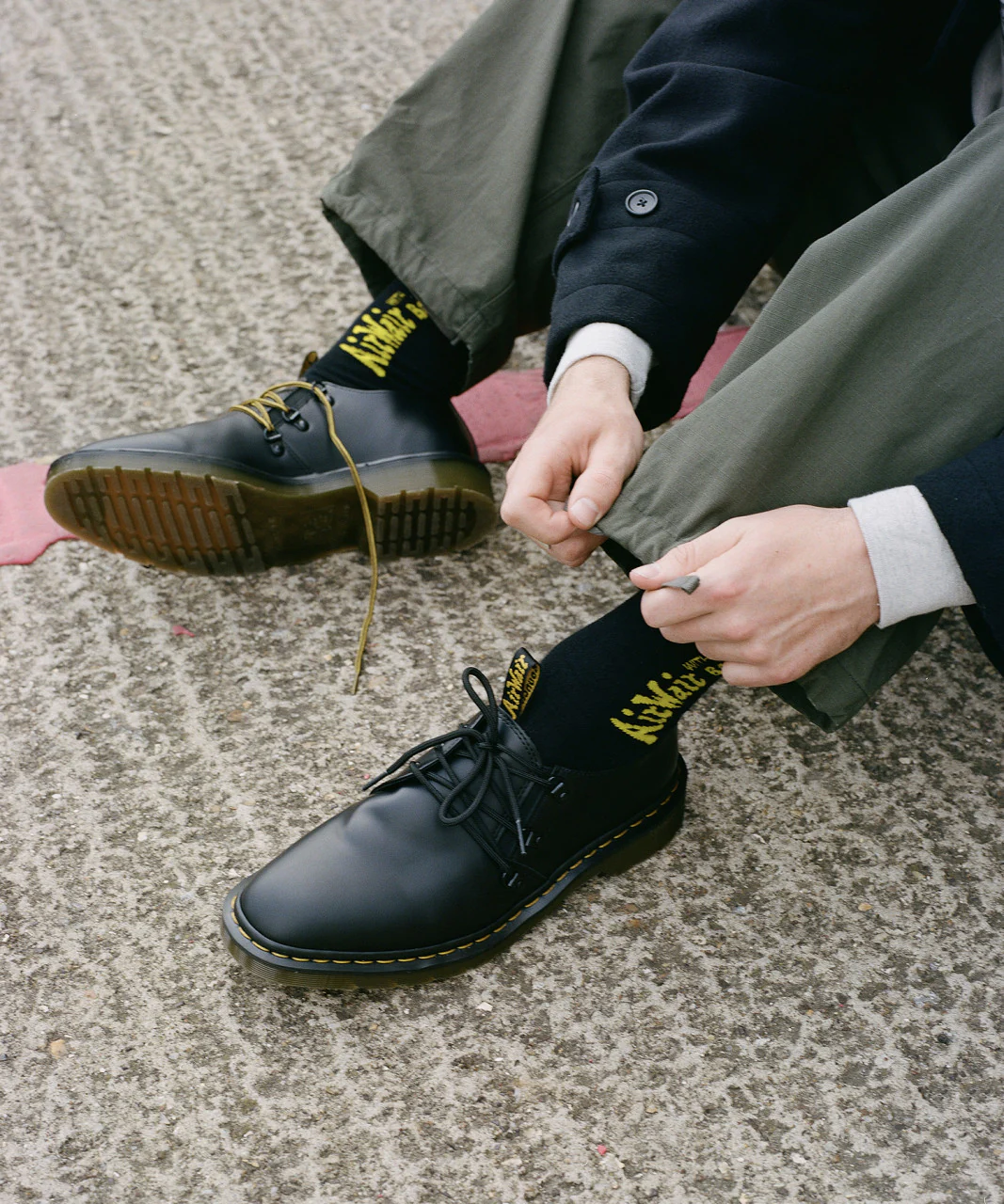 Dr. Martens x Engineered Garments 1461 Leather Lace Up Shoes Black Smooth - Image 2