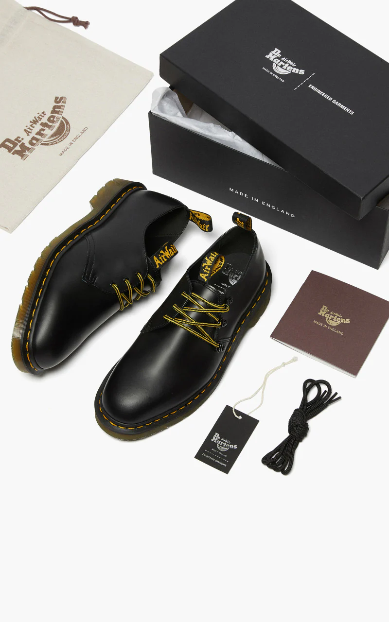 Dr. Martens x Engineered Garments 1461 Leather Lace Up Shoes Black Smooth - Image 3