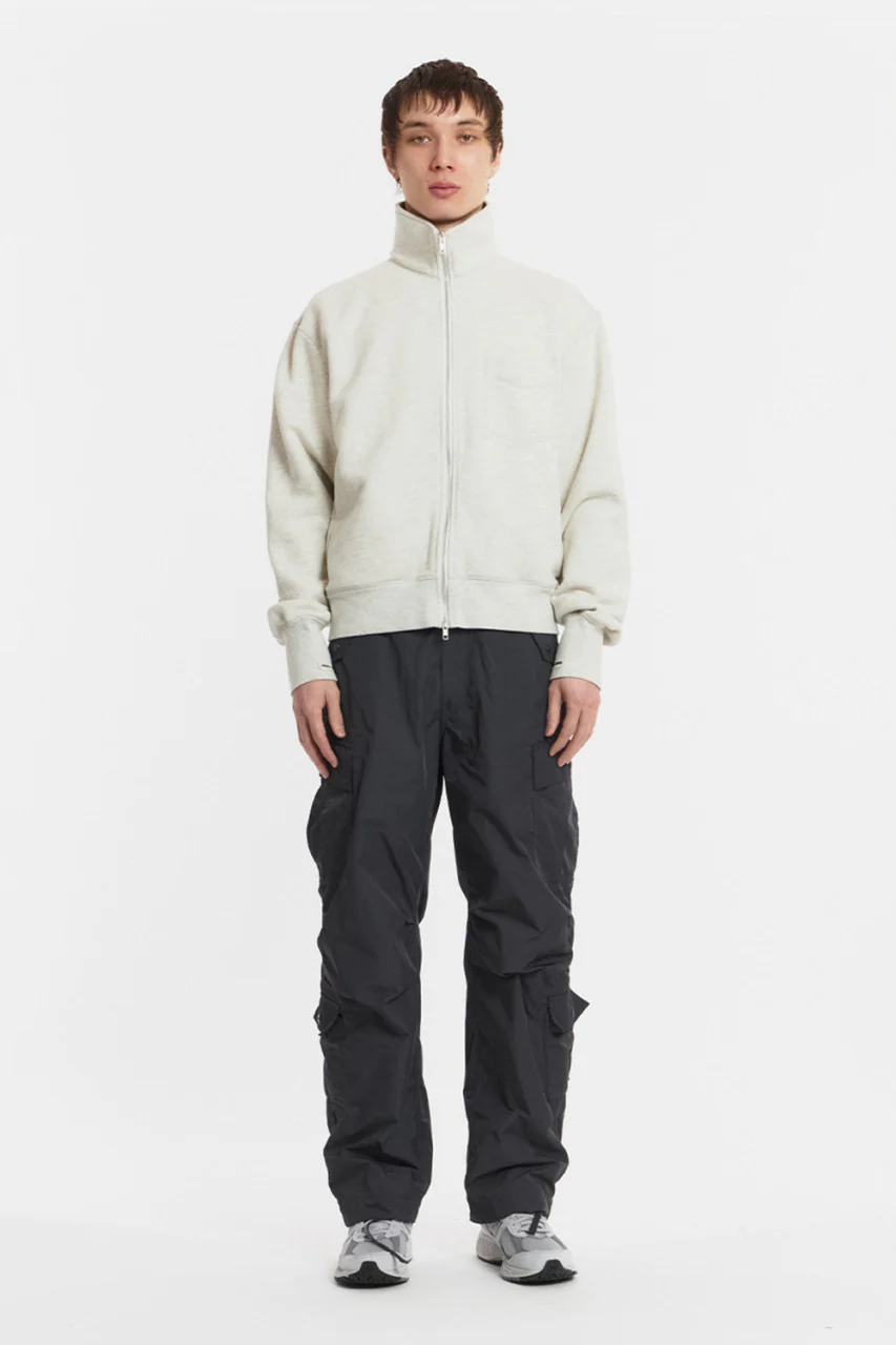 Eastlogue High Neck Zip Up Sweat Jumper Oatmeal - Image 2