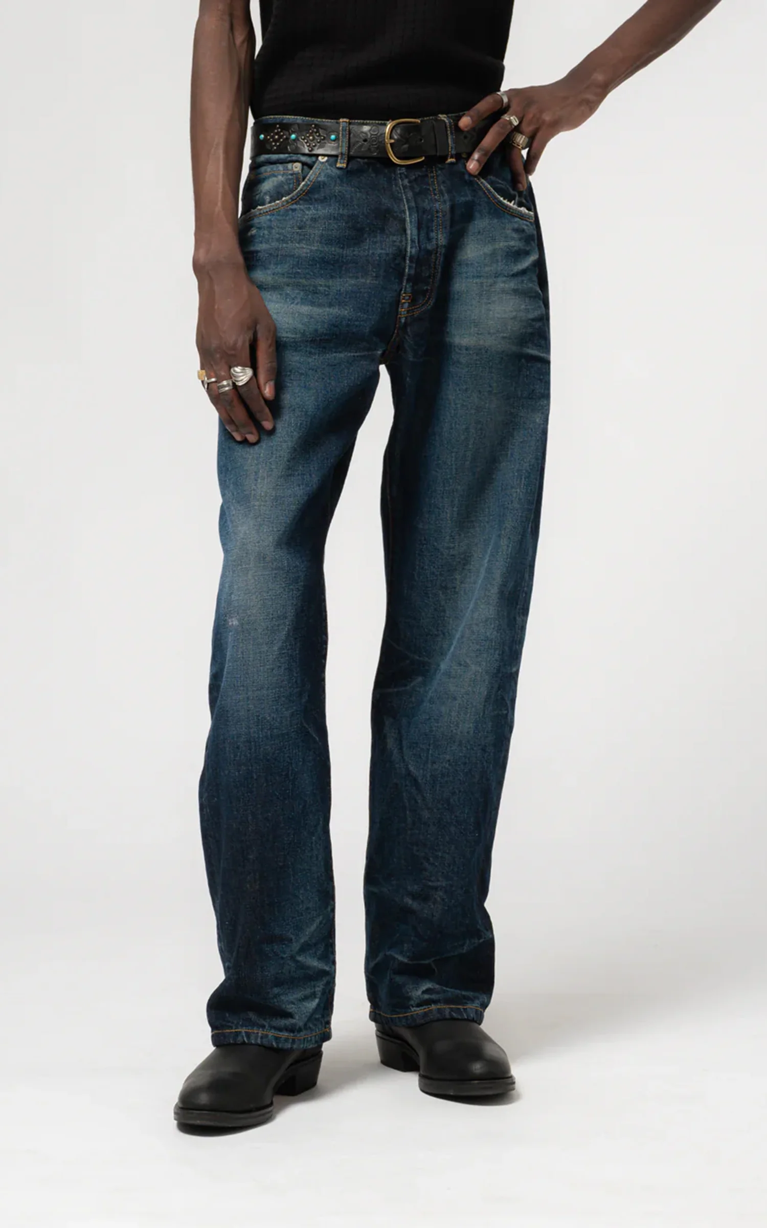 Eat Dust Fit 36 EL Heavy Selvedge Denim Indigo Worn Out - Image 2
