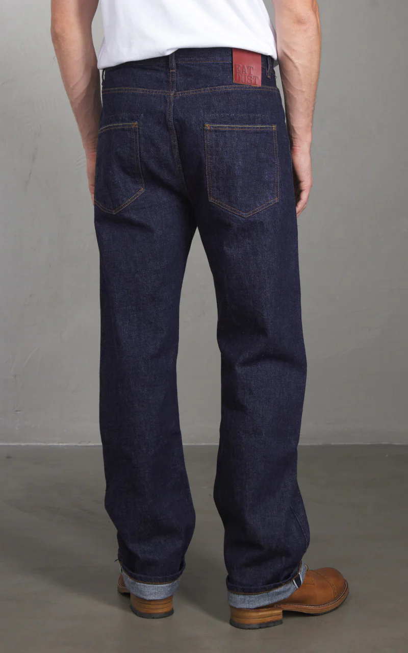Eat Dust Fit 36 Loose Oversized Heavy Selvedge Denim Indigo Blue 14oz - Image 5