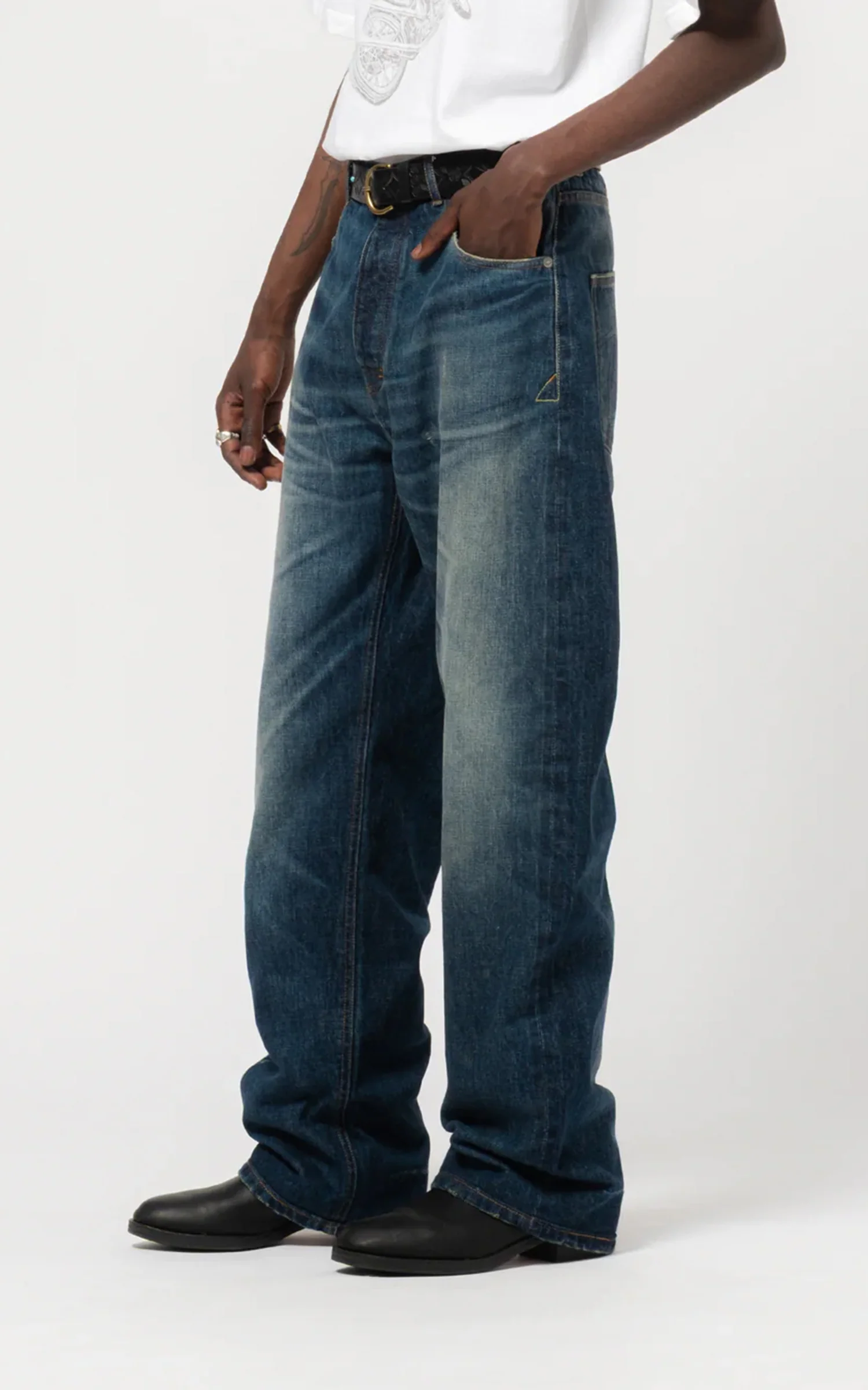 Eat Dust Fit 53 FL Heavy Selvedge Denim Indigo Super Worn Out - Image 4
