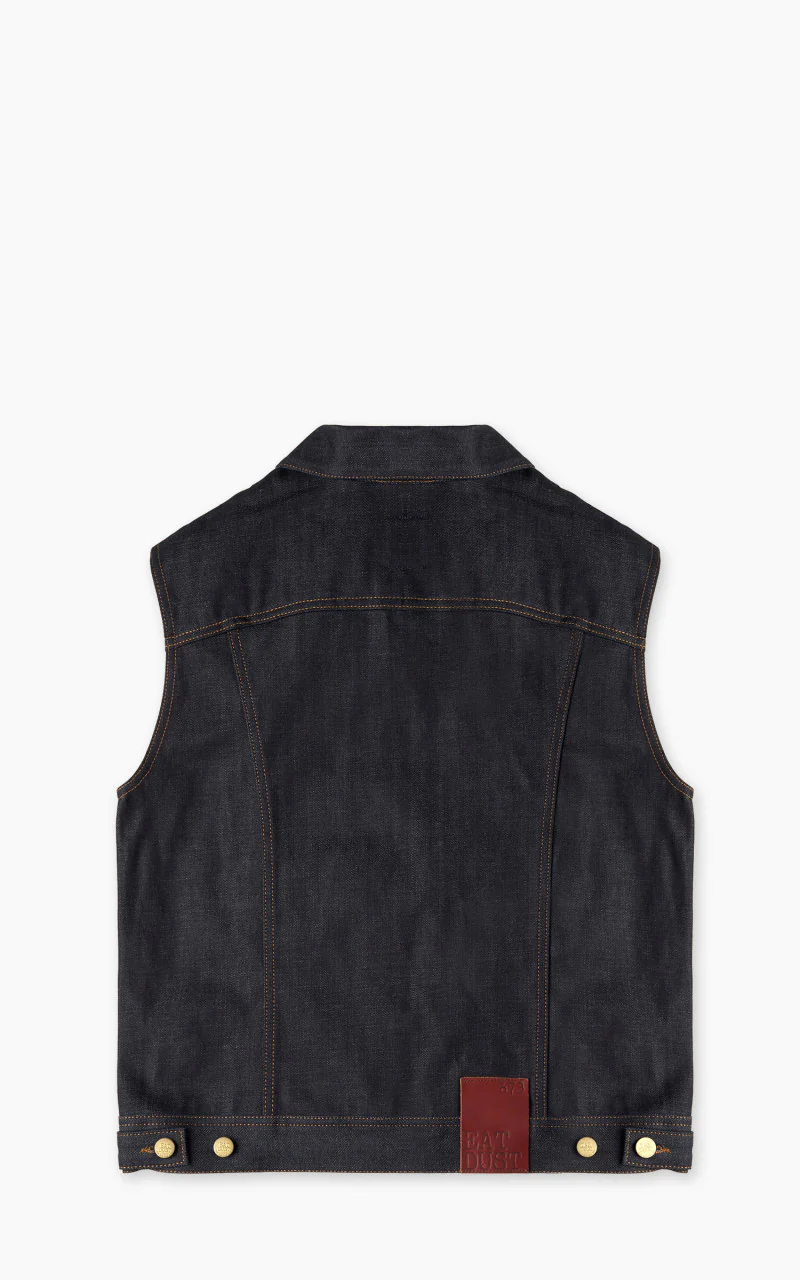 Eat Dust Fit 736 Biker Denim Vest Indigo Blue 13.75oz - Image 3
